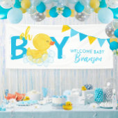 Welkom Baby Naam Boy Rubber Duck Baby shower Spandoek