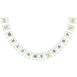 Welkom Baby Neutrale Safari Dieren Baby Shower Vlaggetjes