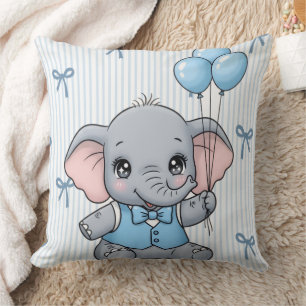 Welkom Baby Olifant Jongen Douche Tag Kussen