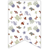 Welkom Baby Onder het Zee Baby shower Aardetinten Vlaggetjes (Eerste vlag)