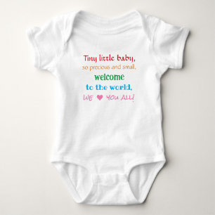 Welkom Baby One-Piece, Unisex, Rijm, Kleurrijk Romper