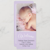 Welkom Baby/ontmoet de Baby/Fotouitnodiging (Voorkant / Achterkant)