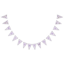 Welkom Baby Paarse Gouden Vlinder Vlag Banner