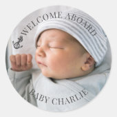 Welkom Baby Photo Envelope Seal Ronde Sticker (Voorkant)