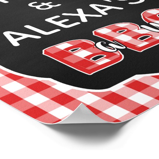 Welkom baby Q-teken (8x10) - Rode Baby Q Poster (Hoek)