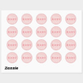 Welkom Baby Roze Baby shower Stickers (Vel)