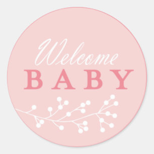 Welkom Baby roze Baby showers stickers