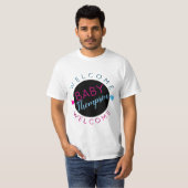 Welkom Baby| Roze & Blauwe Wielen van het Team T-shirt (Voorkant volledig)