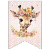 Welkom Baby Roze Giraffe Wild Safari Baby shower Vlaggetjes (Tweede vlag)