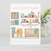 WELKOM BABY Schattigee kinderkamer Geslachtsneutra Kaart (Staand voorkant)