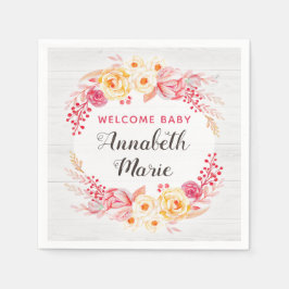 Welkom Baby Shabby Chic Landelijke Bloem Baby Show Servet