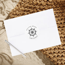 Welkom Baby Ship's Wheel Envelope Seal Ronde Sticker
