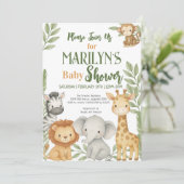 Welkom Baby shower Baby Dieren Kaart (Staand voorkant)