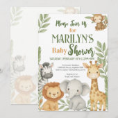 Welkom Baby shower Baby Dieren Kaart (Voorkant / Achterkant)
