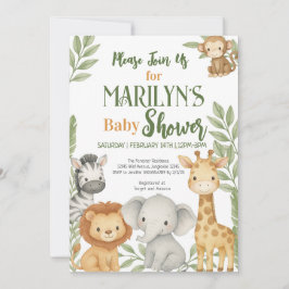 Welkom Baby shower Baby Dieren Kaart