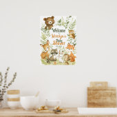Welkom Baby shower Baby Dieren Poster (Keuken)