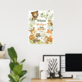 Welkom Baby shower Baby Dieren Poster (Thuiskantoor)
