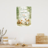 Welkom Baby shower Baby Dieren Poster (Keuken)