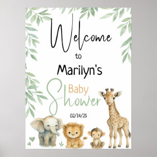 Welkom Baby Shower Baby Dieren Poster