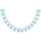 Welkom Baby shower Blauwe Waterverf Vlaggetjes (Alle)