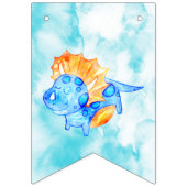 Welkom Baby shower Blauwe Waterverf Vlaggetjes (Tweede vlag)