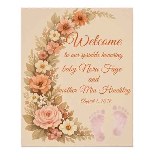 Welkom Baby Shower Bord Perfect Poster (Voorkant)