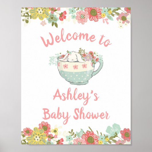 Welkom baby shower Bunny Poster (Voorkant)