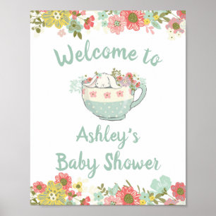 Welkom baby shower Bunny Poster