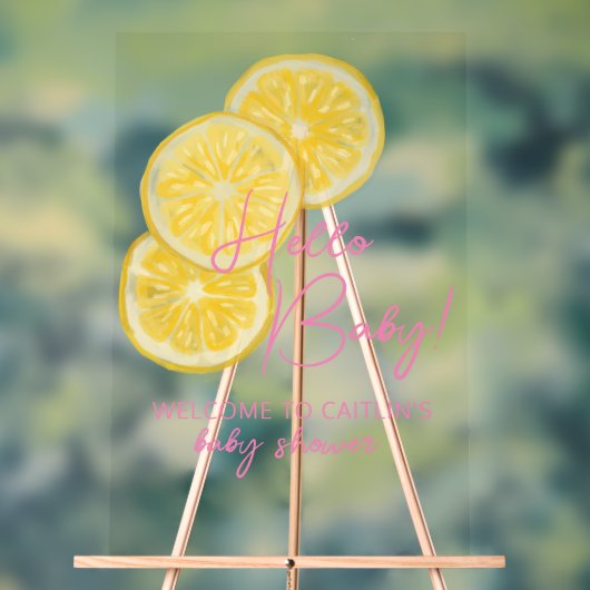 Welkom baby shower citroenen Acryl teken Acryl Bord (Neutraal)