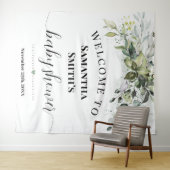 Welkom Baby shower Eucalyptus Greenery Wandkleed (In Situ (horizontaal))