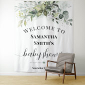 Welkom Baby shower Eucalyptus Greenery Wandkleed (In situ)