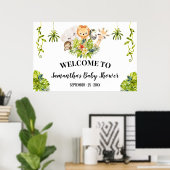 Welkom Baby shower Oerwoud Wilde dierentuin Poster (Thuiskantoor)