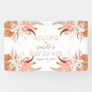 Welkom Baby shower Pampas Grass Orchid Blooms Spandoek