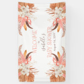 Welkom Baby shower Pampas Grass Orchid Blooms Spandoek (Verticaal)