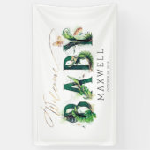 Welkom Baby shower Spandoek (Verticaal)