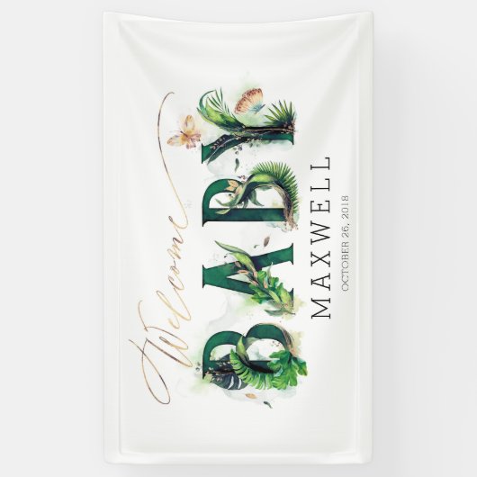 Welkom Baby shower Spandoek (Verticaal)