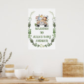 WELKOM BABY SHOWER TEKEN, SAFARI ADVENTURE POSTER (Keuken)