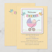 Welkom Baby shower Uitnodiging (Voorkant / Achterkant)