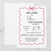 Welkom Baby Shower Uitnodiging | Knuffel Beer (Voorkant / Achterkant)