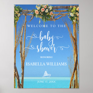 Welkom   Baby shower van de Floral Summer Beach Poster