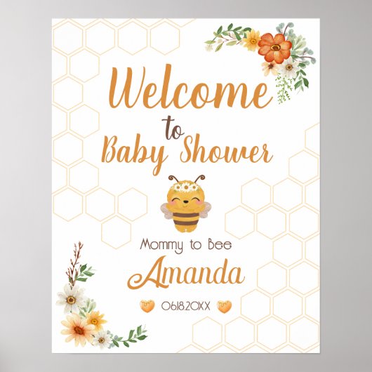 Welkom Baby shower van mama Poster (Voorkant)