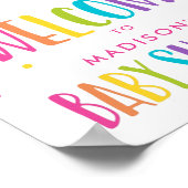 Welkom Baby shower voor heldere regenboog Poster (Hoek)