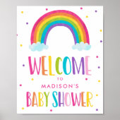 Welkom Baby shower voor heldere regenboog Poster (Voorkant)