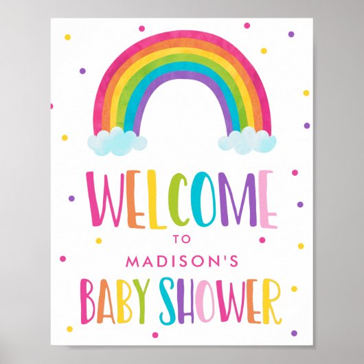 Welkom Baby shower voor heldere regenboog Poster (Voorkant)