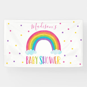 Welkom Baby shower voor heldere regenboog Spandoek
