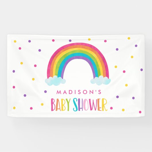 Welkom Baby shower voor heldere regenboog Spandoek (Horizontaal)