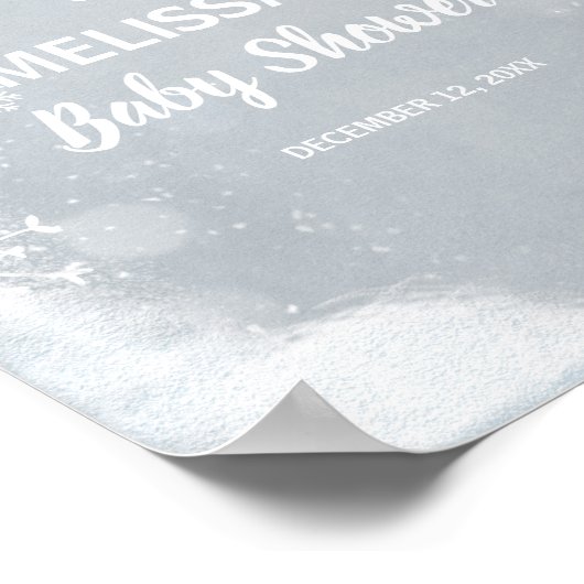 Welkom baby shower Winter Snowflakes Rustic Poster (Hoek)