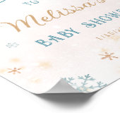Welkom Baby shower Winter Wonderland Snowflake Poster (Hoek)