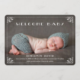Welkom Baby Sweetly Framed Geboorteaankondiging Aankondiging