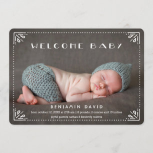 Welkom Baby Sweetly Framed Geboorteaankondiging Aankondiging
